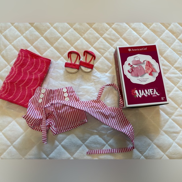 American Girl Nanea Red and White Swim Set - Picture 2 of 6